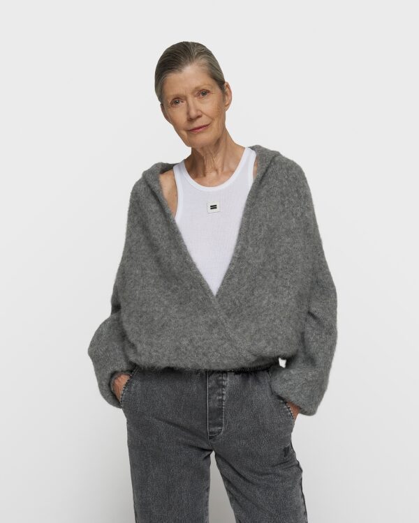 Hooded Knit Sweater - Gris jaspiat