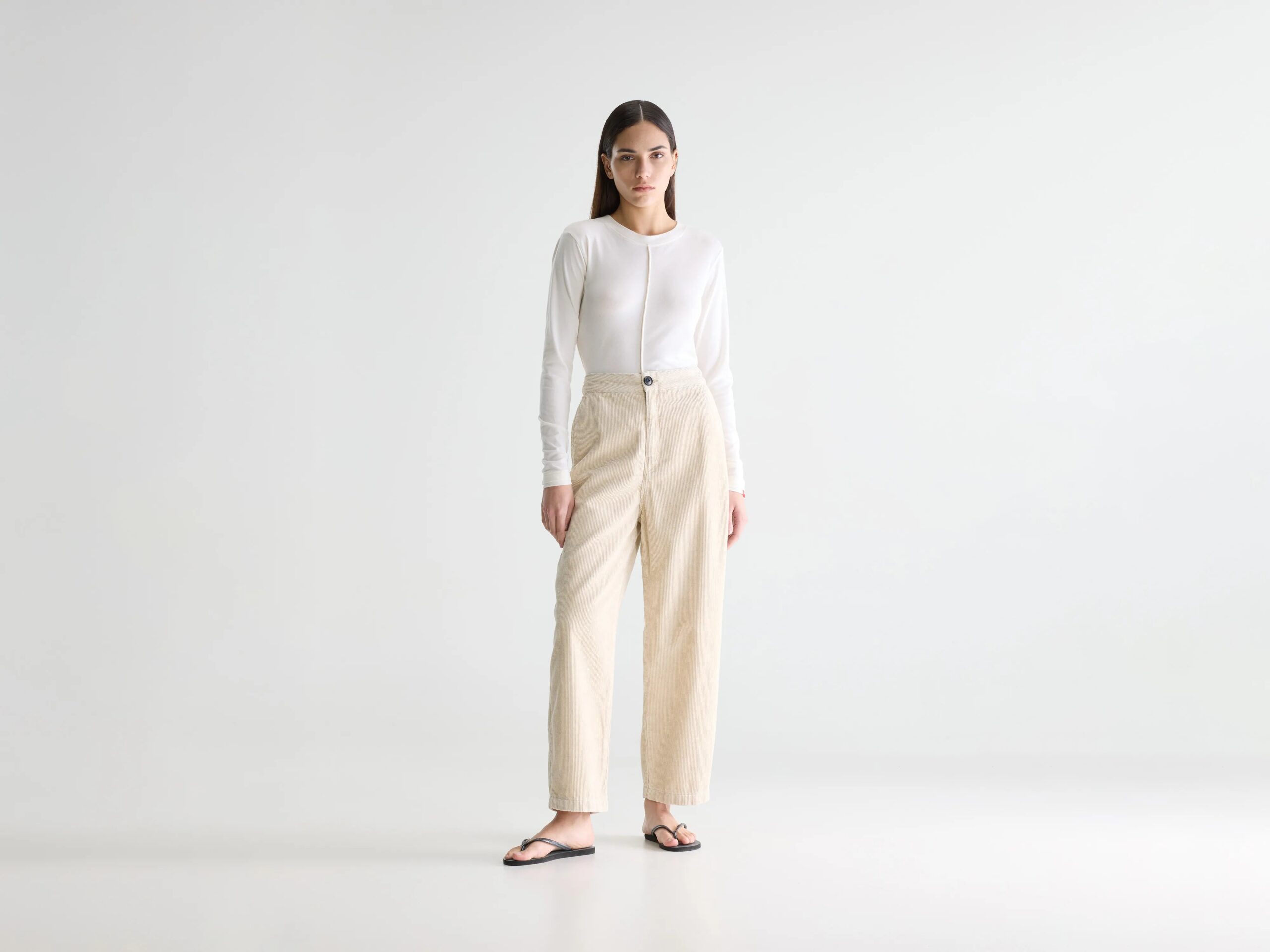 Pasop relaxed ecru trousers – Calcaire