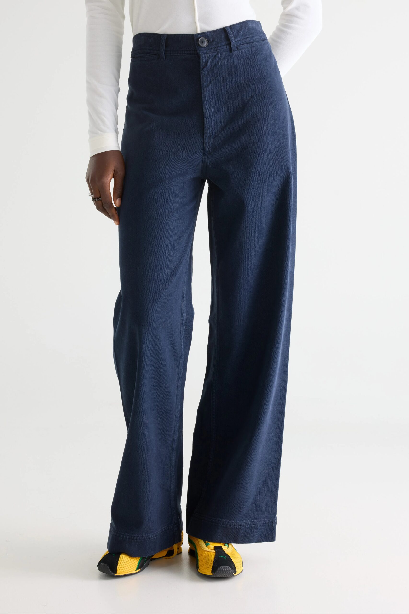 Lottie wide navy blue trousers – Navy - Imagen 3