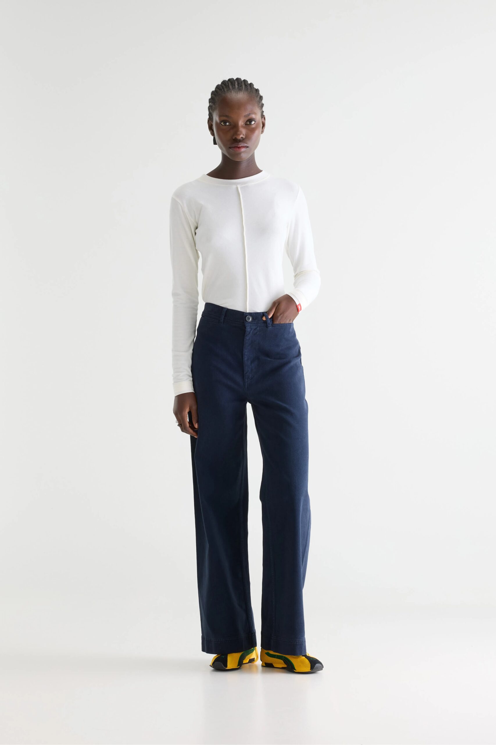 Lottie wide navy blue trousers – Navy - Imagen 2