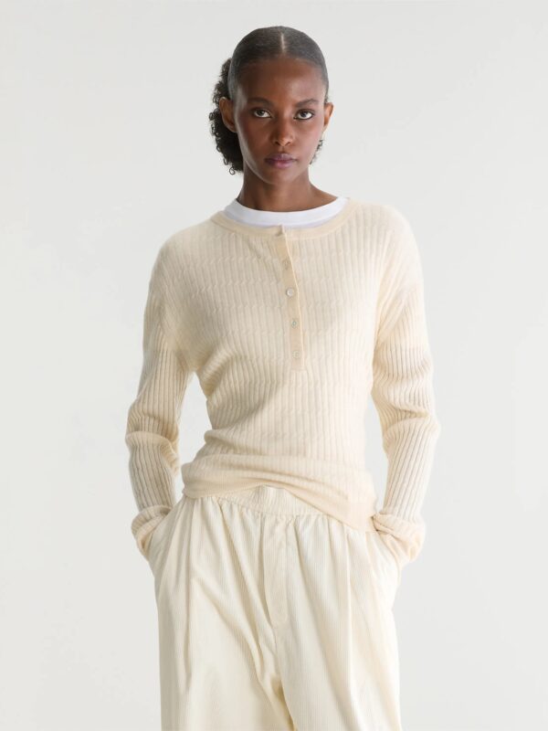 Aryro Tunisian-collar sweater – Natural
