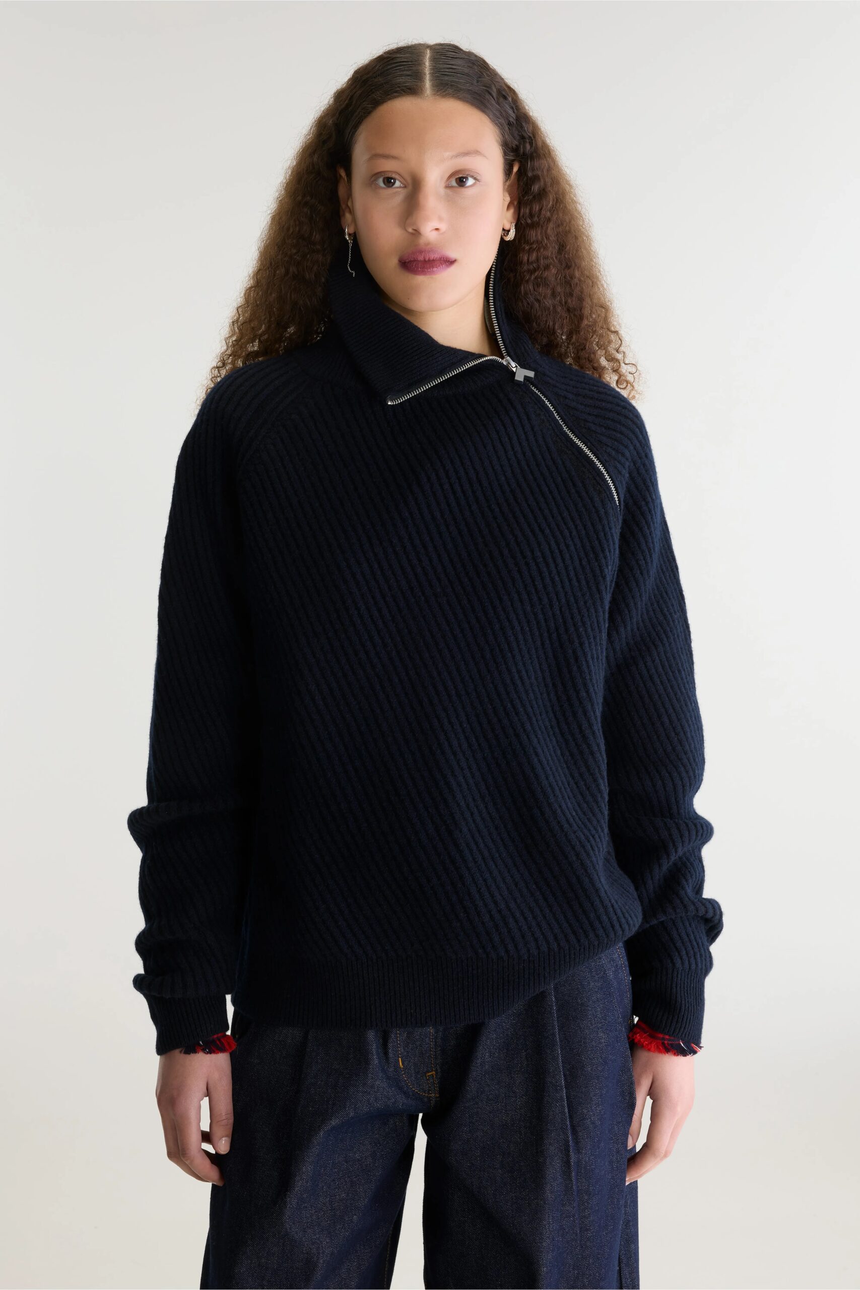 Dorry zip-turtleneck sweater – Navy - Imagen 2