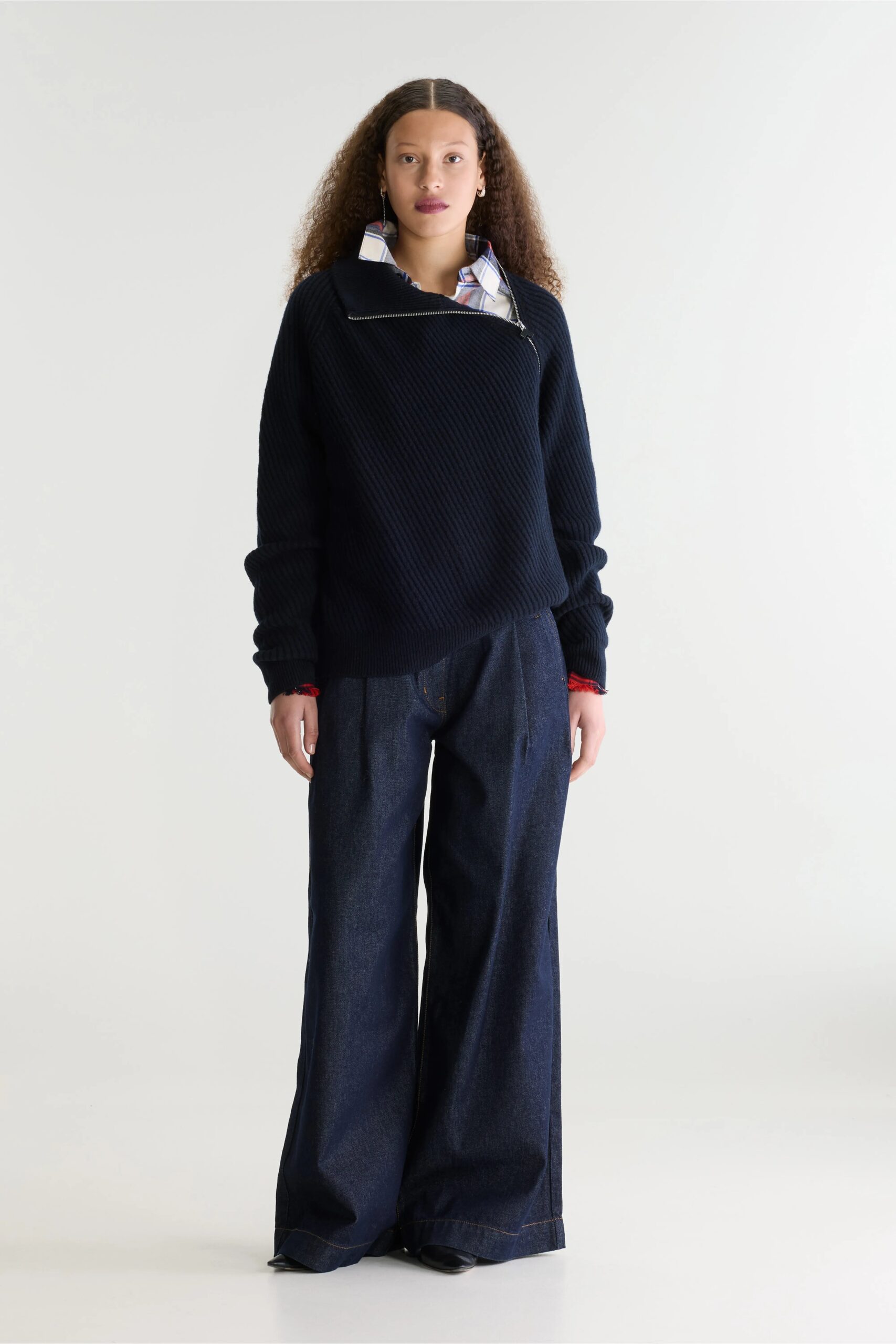 Dorry zip-turtleneck sweater – Navy - Imagen 3