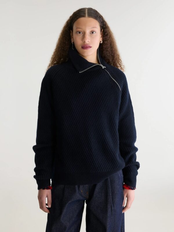 Dorry zip-turtleneck sweater – Navy